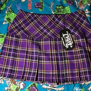 NWT Tripp Purple Plaid Pleated Skirt
